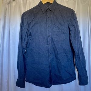Soft Uniqlo dark blue flannel shirt, men's XS, EUC